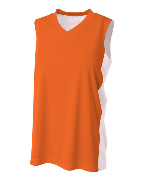 A4 Women's Reversible Moisture Management Muscle (NW2320), Color 'Orange/White'